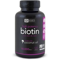 Biotina 10.000mcg 120 Veggies Softgel SPORTS Research validade:10/2022