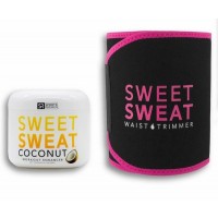 Sweet Sweat Jar 3.5 Oz + Waist Trimmer-Pink-XL-Coconut