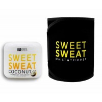 Sweet Sweat Stick 3.5 Oz + Waist Trimmer-Yellow-M-Coconut