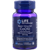 Super Ubiquinol CoQ10 com suporte mitocondrial 100mg 60 softgels LIFE Extension