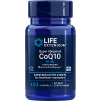 Super Ubiquinol CoQ10 com suporte mitocondrial aprimorado 50mg 100 caps Life Extension